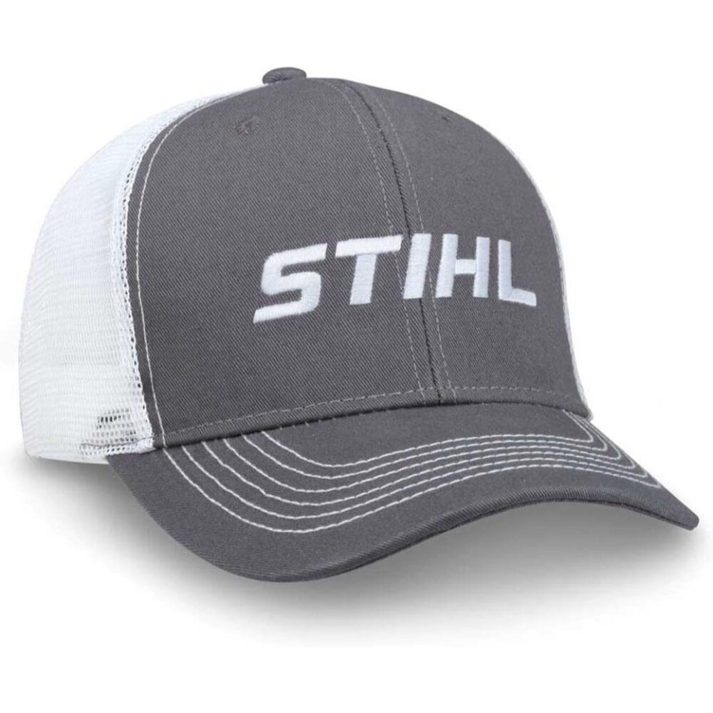 Gray And White Mesh Back Cap Adjustable Snap Base… - image 1